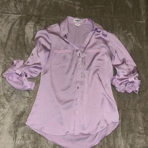 Express Women's Lavender Button-Down Blouse XS Slim